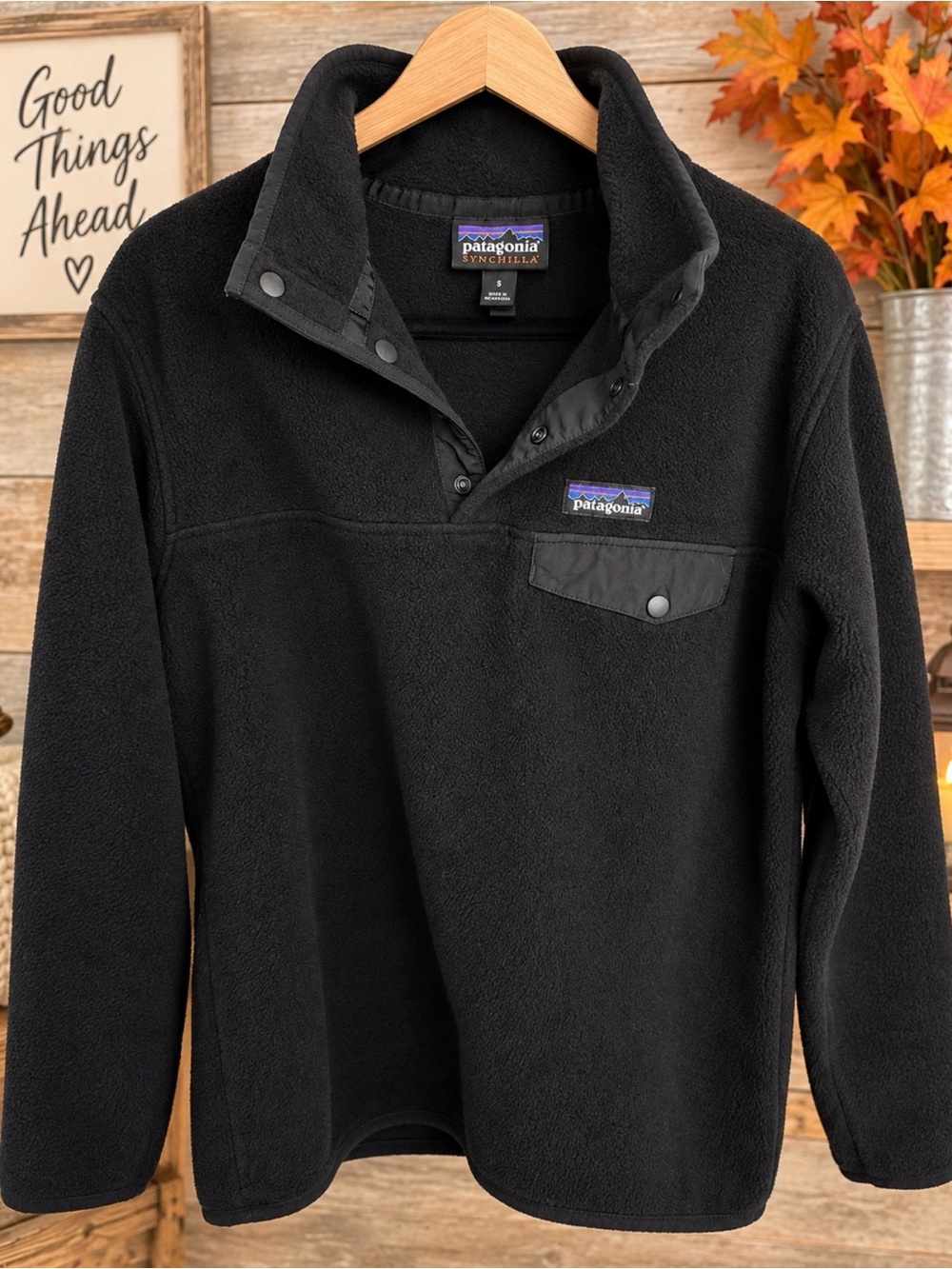 Patagonia Black Synchilla Snap-T Pullover
